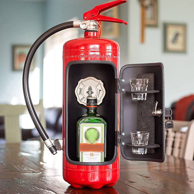 Box Art And Craft - Fire Extinguisher Shape Wine Box Ornaments