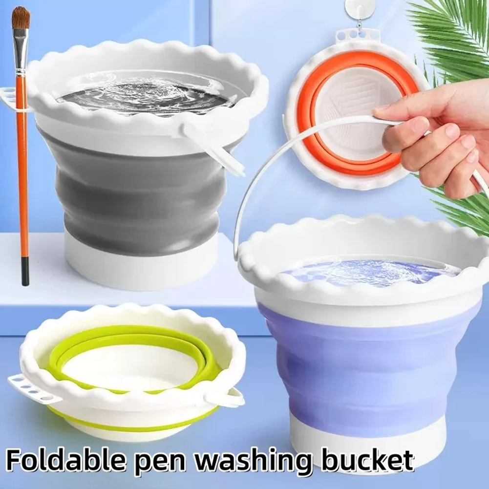 Art & Craft Tape - Collapsible Foldable Paint Brush Water Bucket