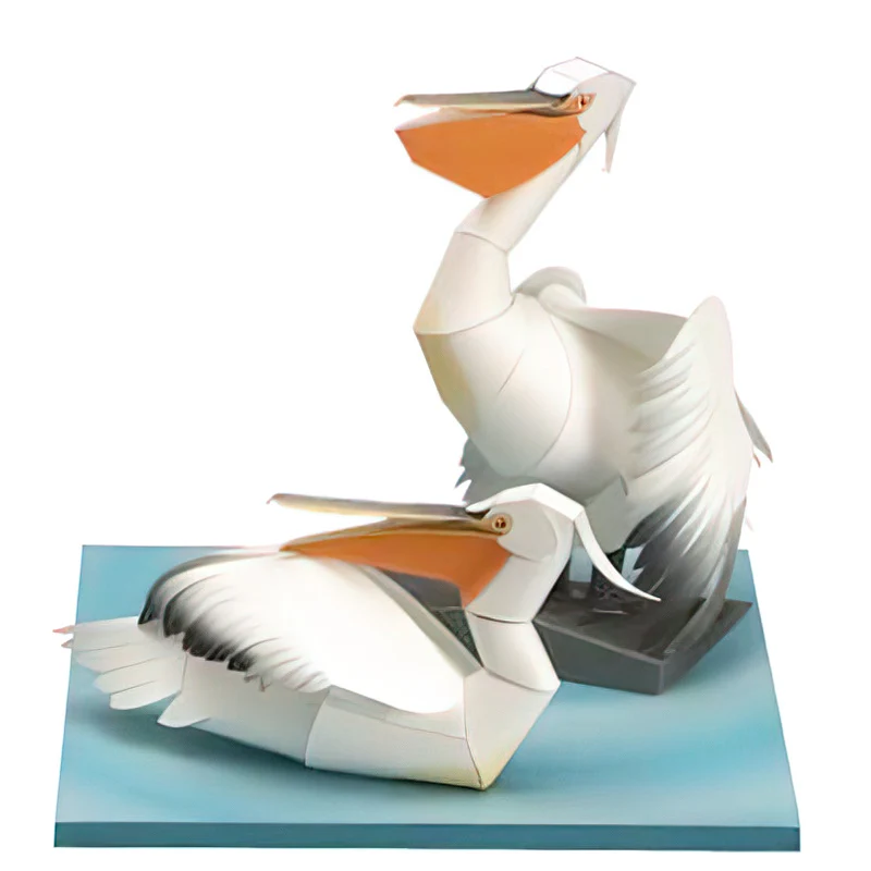Art Craft With Cardboard - Dalmatian Pelican Origami Art Mini 3D