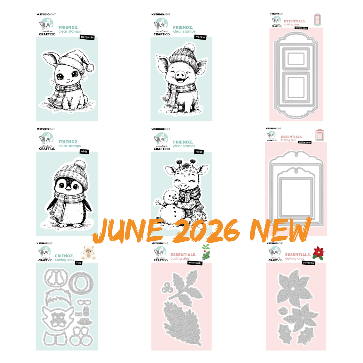 Rubber Stamp Blank - New Christmas Animals Silicone Stamps Scallop