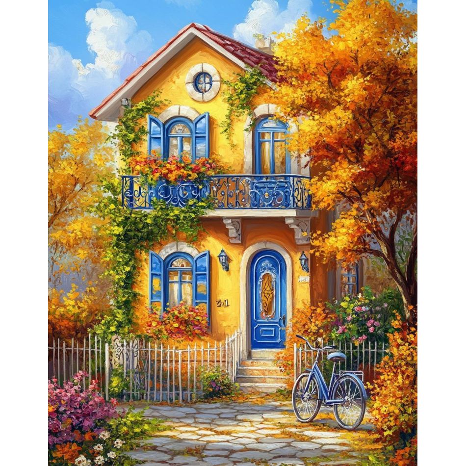 Art And Craft Autumn - RUOPOTY Autumn Cottage Diamond Painting Kits