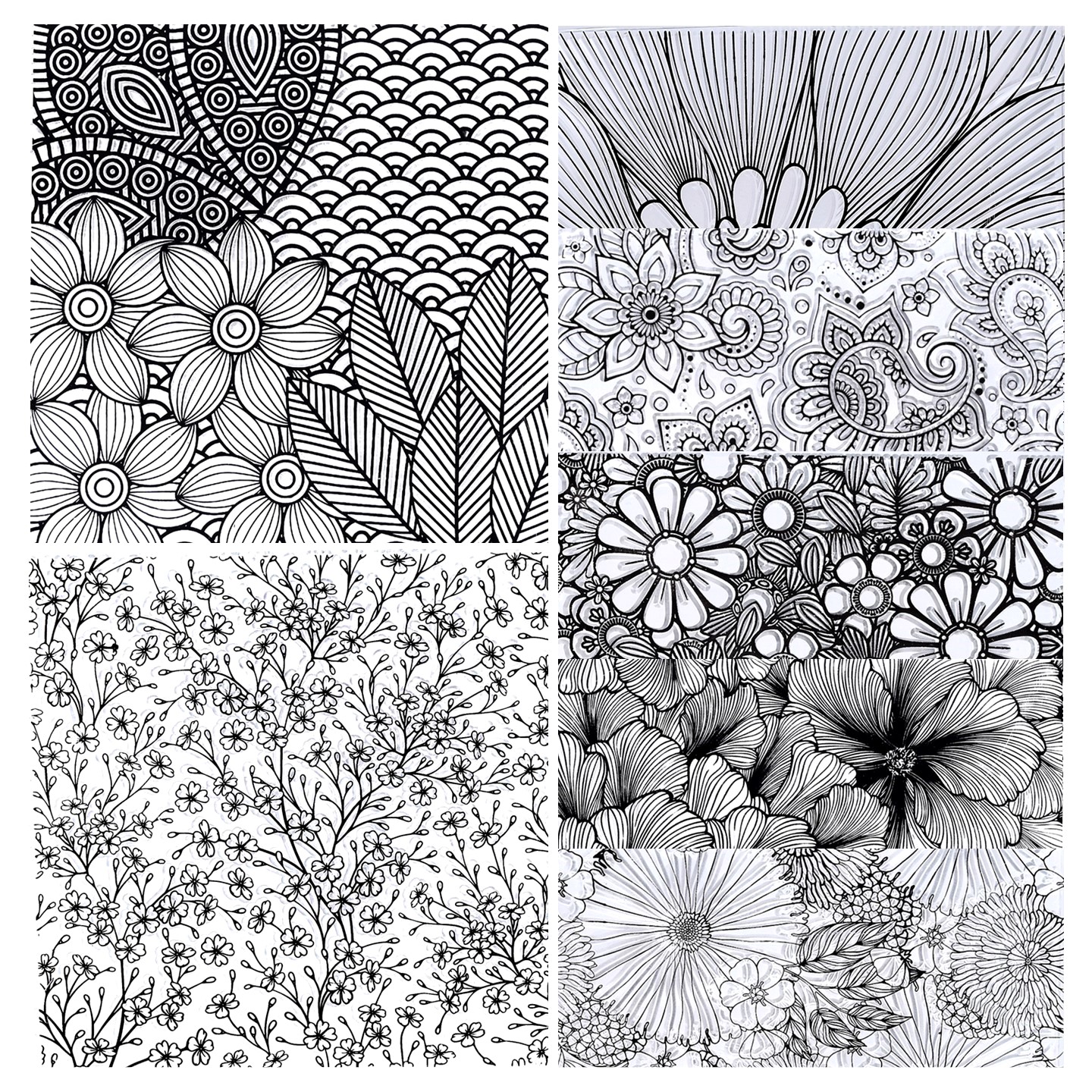 Rubber Stamp Blank - SNASAN Flowers Texture DIY Embossing Art
