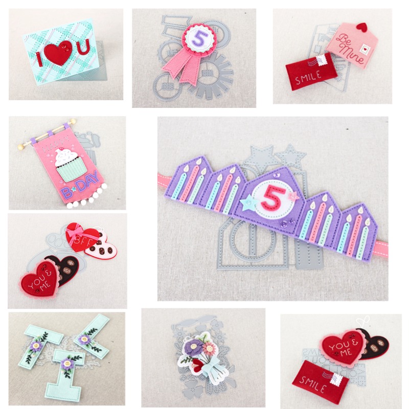 Rubber Stamp Blank - Flowers MetalBirthday Sweet Treats Love Valentine