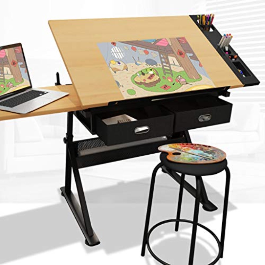 Art & Craft Tape - Drafting Table with Storage Height Adjustable