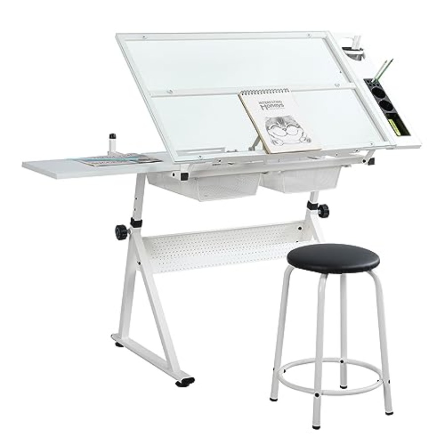 Art & Craft Tape - Drafting Table with Stool Modern Adjustable