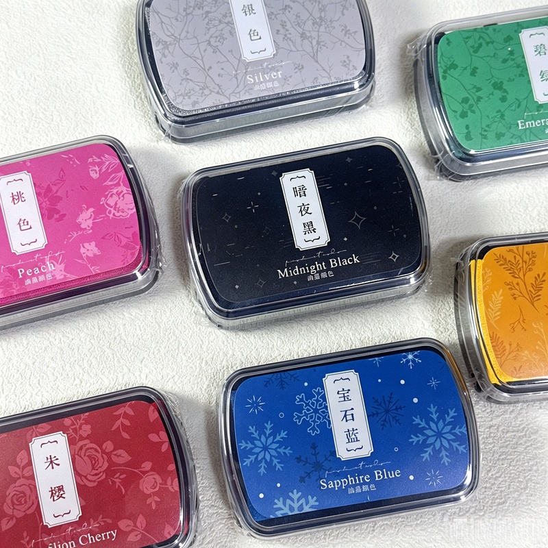 Rubber Stamp Blank - 1pc Oil-Based Ink Pad, Colorful Stamp