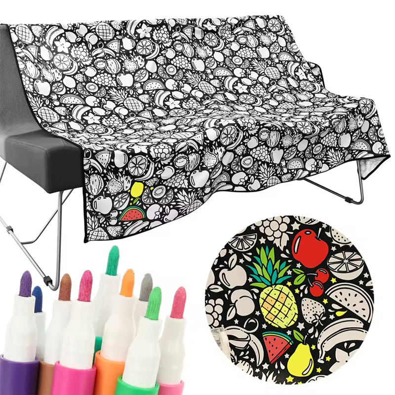 Art And Craft Autumn - DIY Coloring Blanket Washable Fruit Pattern