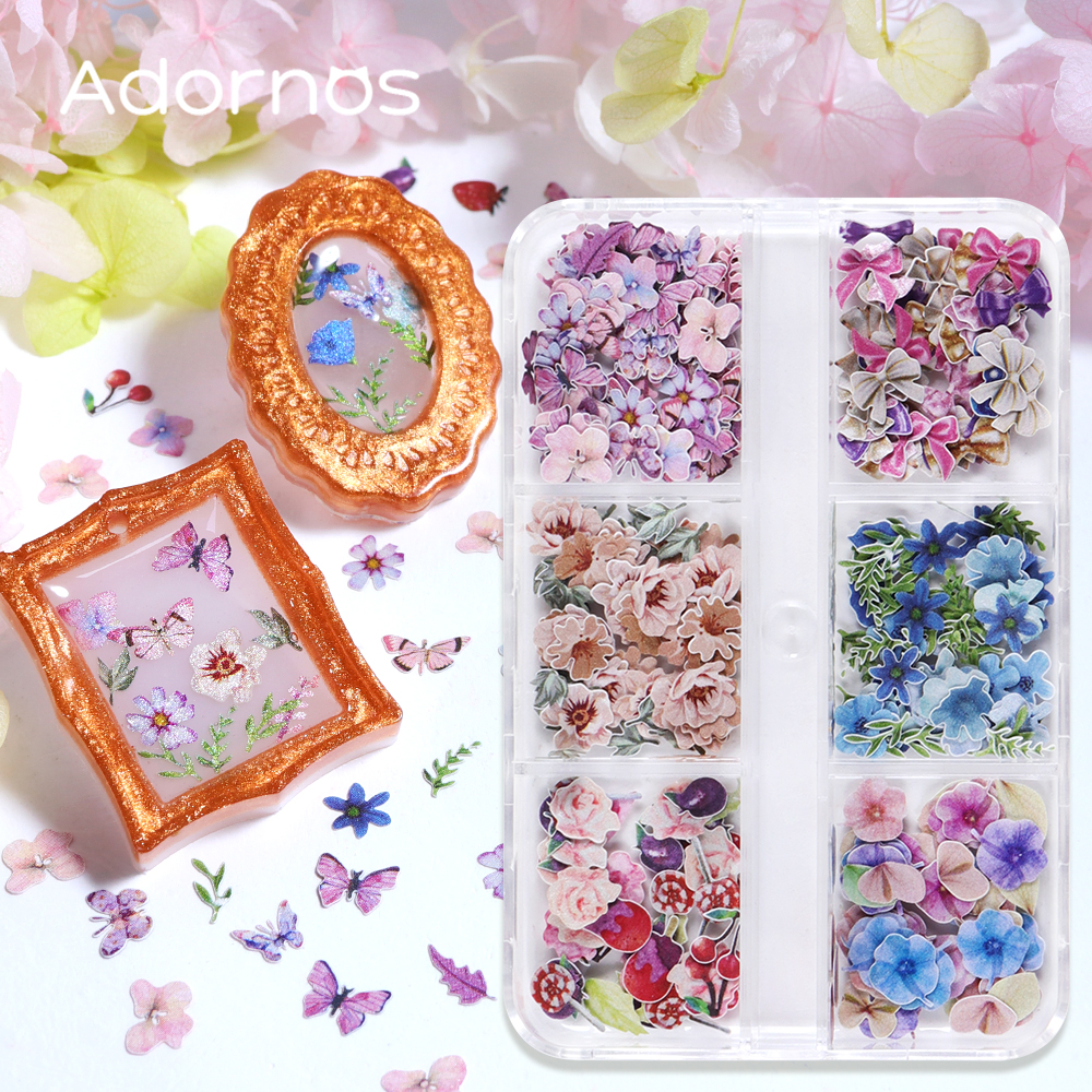 Box Art And Craft - 180pcs/box Wood Pulp Flowers Chips Epoxy