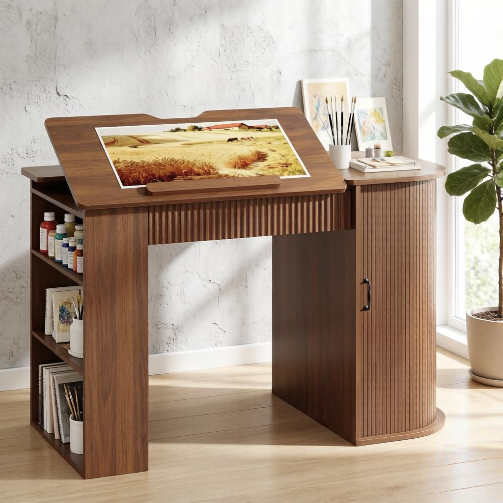 Art & Craft Tape - Drafting Table with Storage Cabinet &