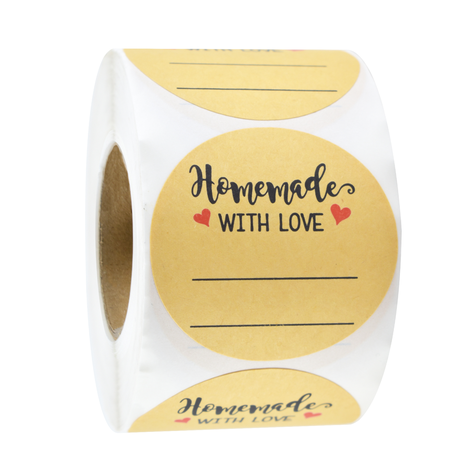 Art Craft Handmade - 200Pcs 2-Inch Round Writable Kraft Adhesive
