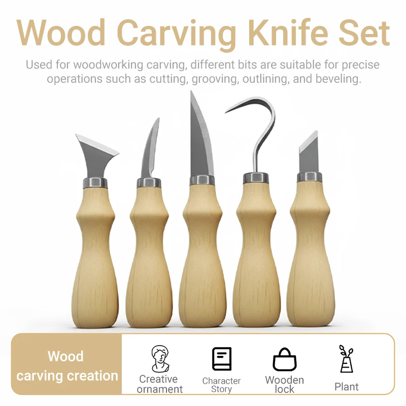 5Pcs Wood Carving Tools Set,Cu – Art Craft Knife recenzja i cena