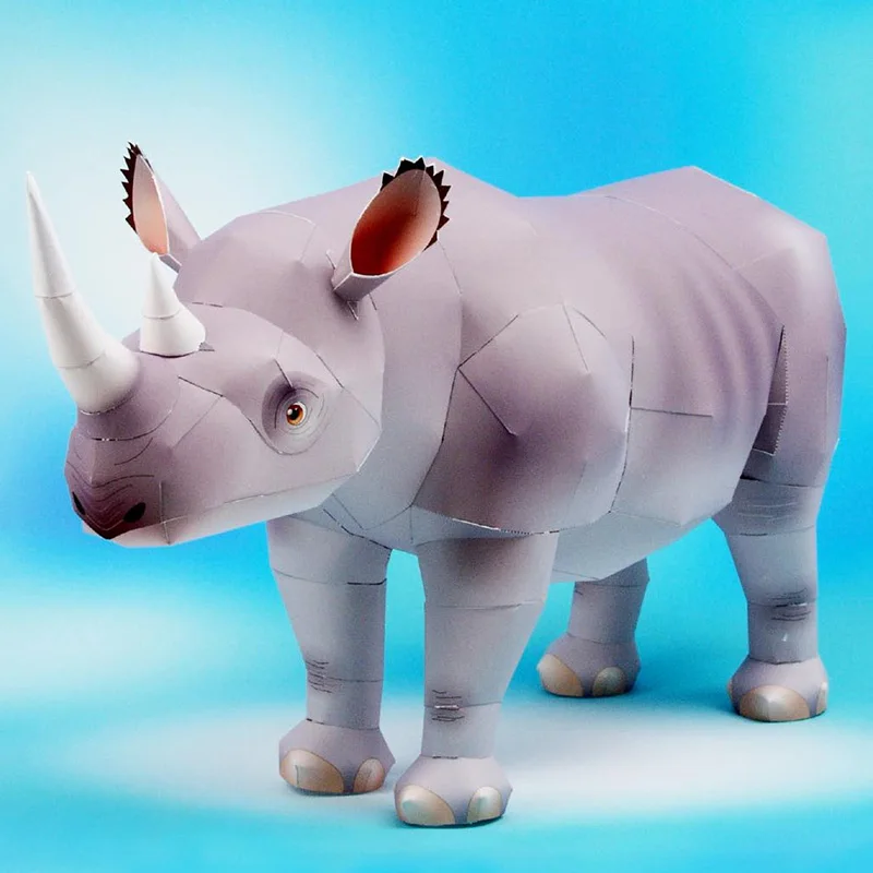 Rhinoceros Hook-lipped Handmad – Art Craft With Cardboard recenzja i cena