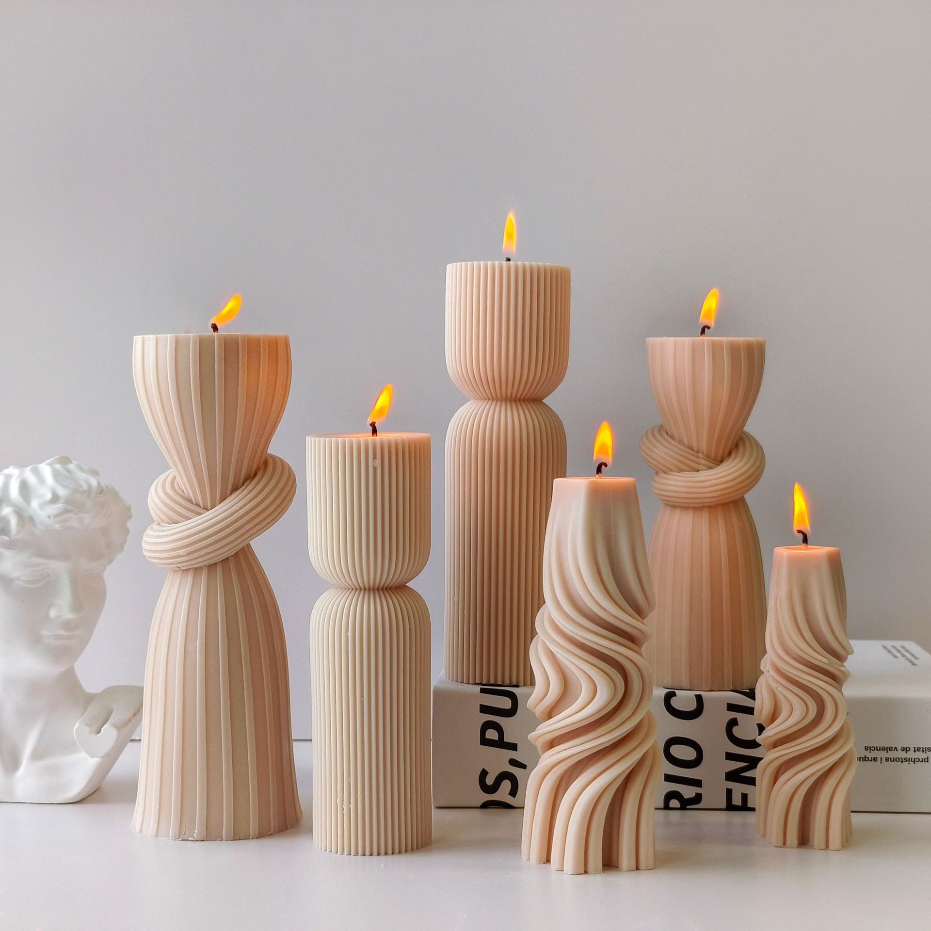 Striped Cylinder Aroma Candle  – Soy Candle Fragrance Oil recenzja i cena