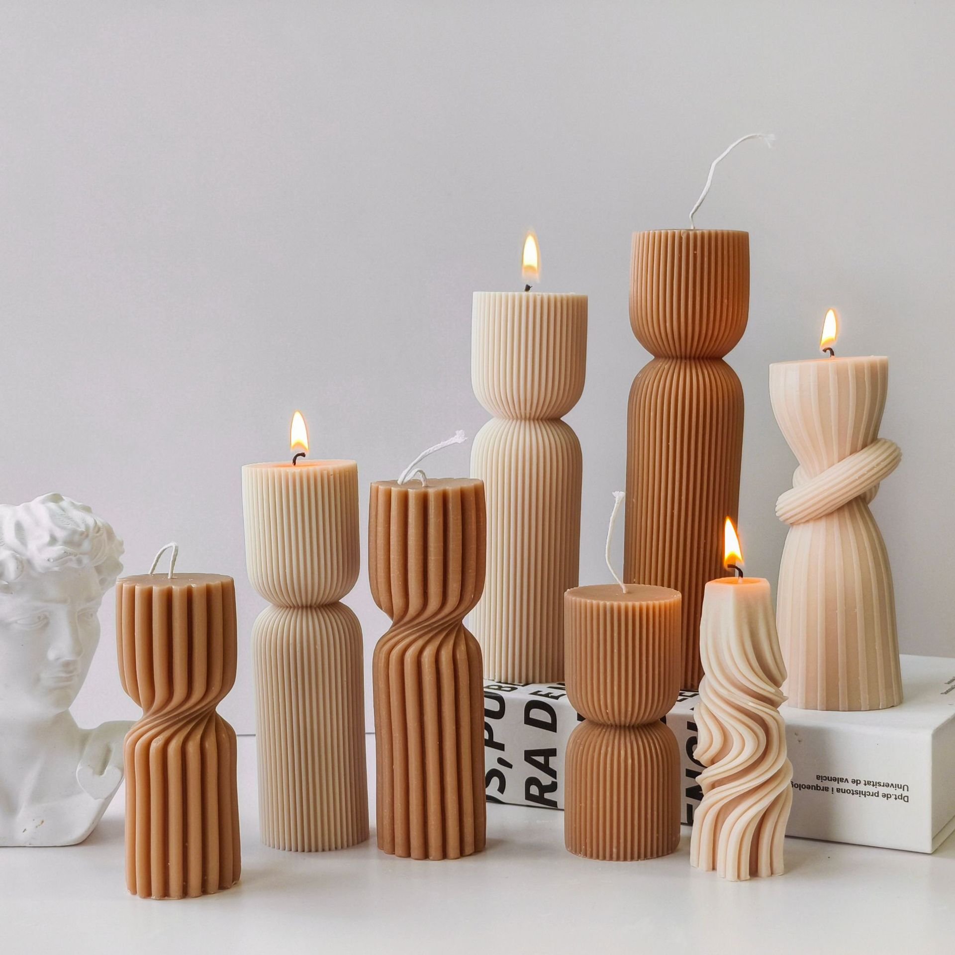 Striped Cylinder Aroma Candle  – Soy Candle Fragrance Oil recenzja i cena
