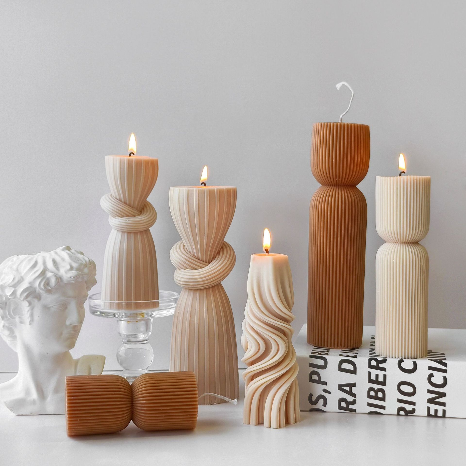 Striped Cylinder Aroma Candle  – Soy Candle Fragrance Oil recenzja i cena