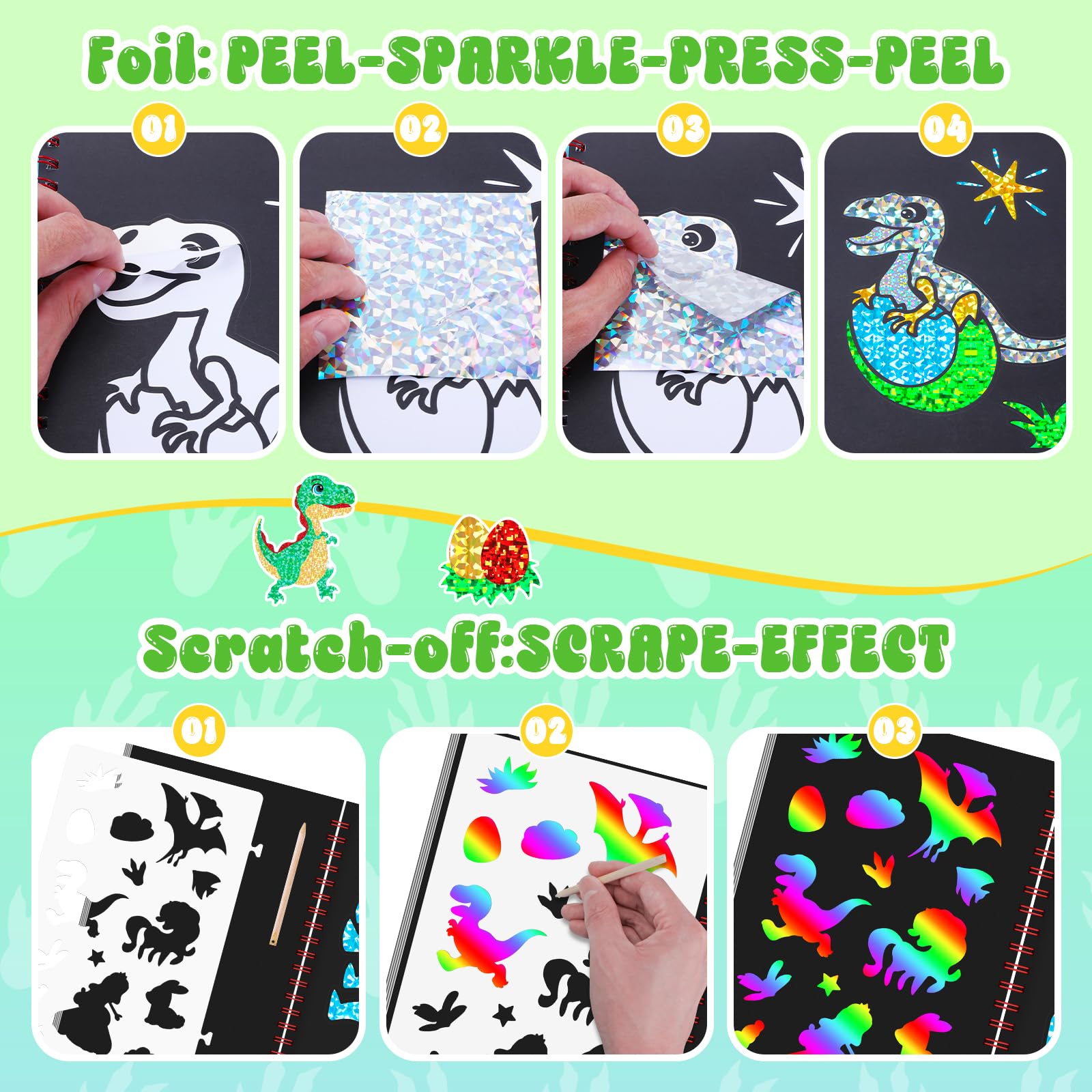 Dinosaur Scratch Art Book for  – Art Craft Book recenzja i cena