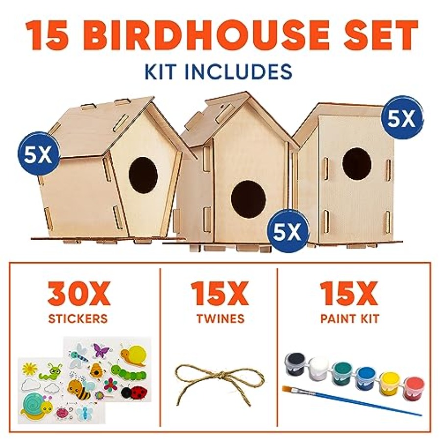 Kit - Unfinished Wood Bird Hou – Art Craft And recenzja i cena