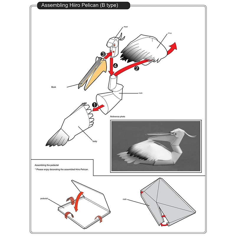 Dalmatian Pelican Origami Art  – Art Craft With Cardboard recenzja i cena