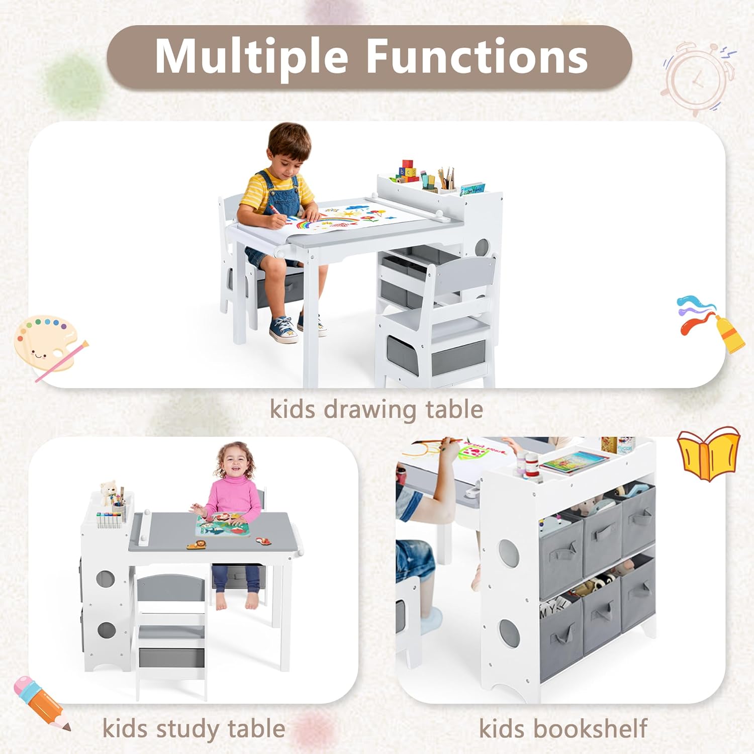 Kids Art Table & Chair Set, Wo – Art And Craft For Nursery recenzja i cena