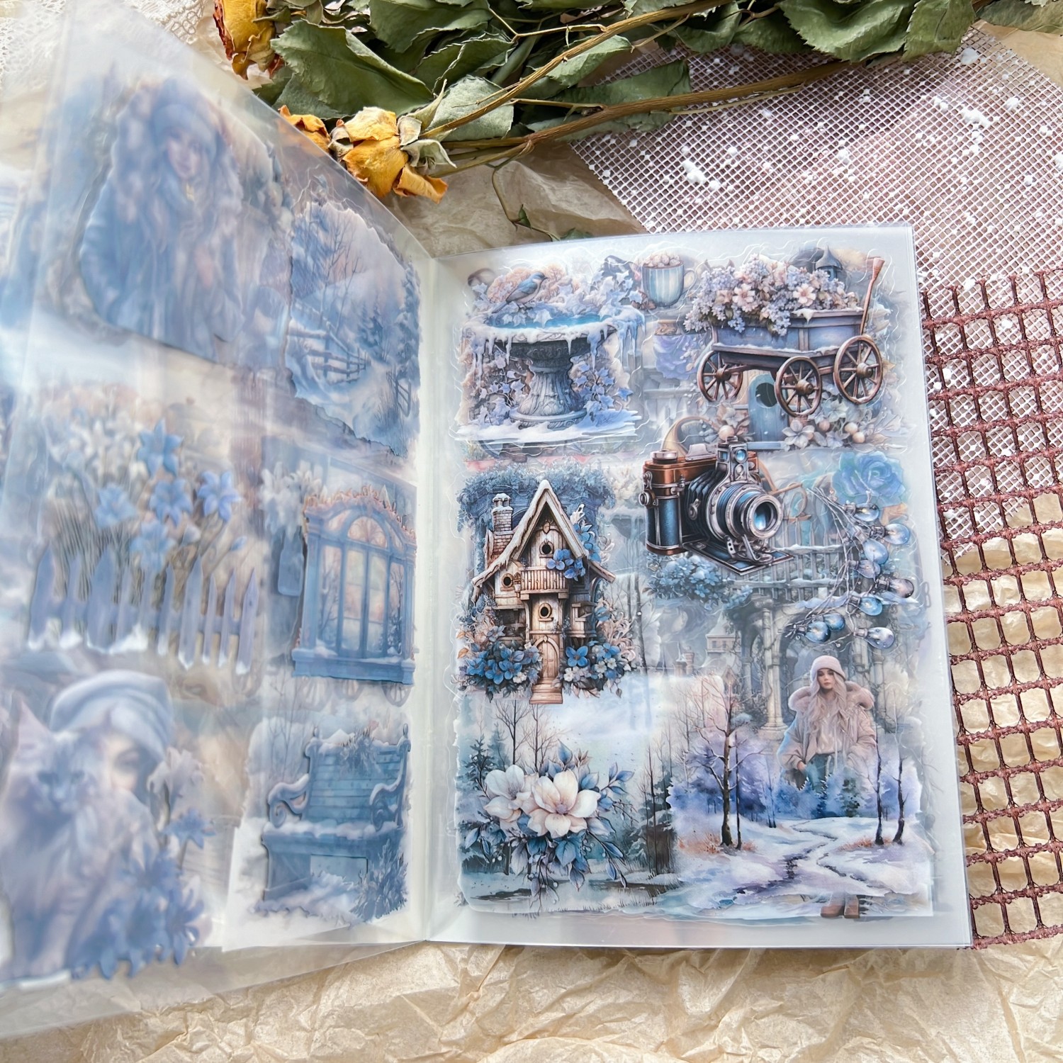 20Sheets Vintage PET Stickers  – Art Craft Book recenzja i cena