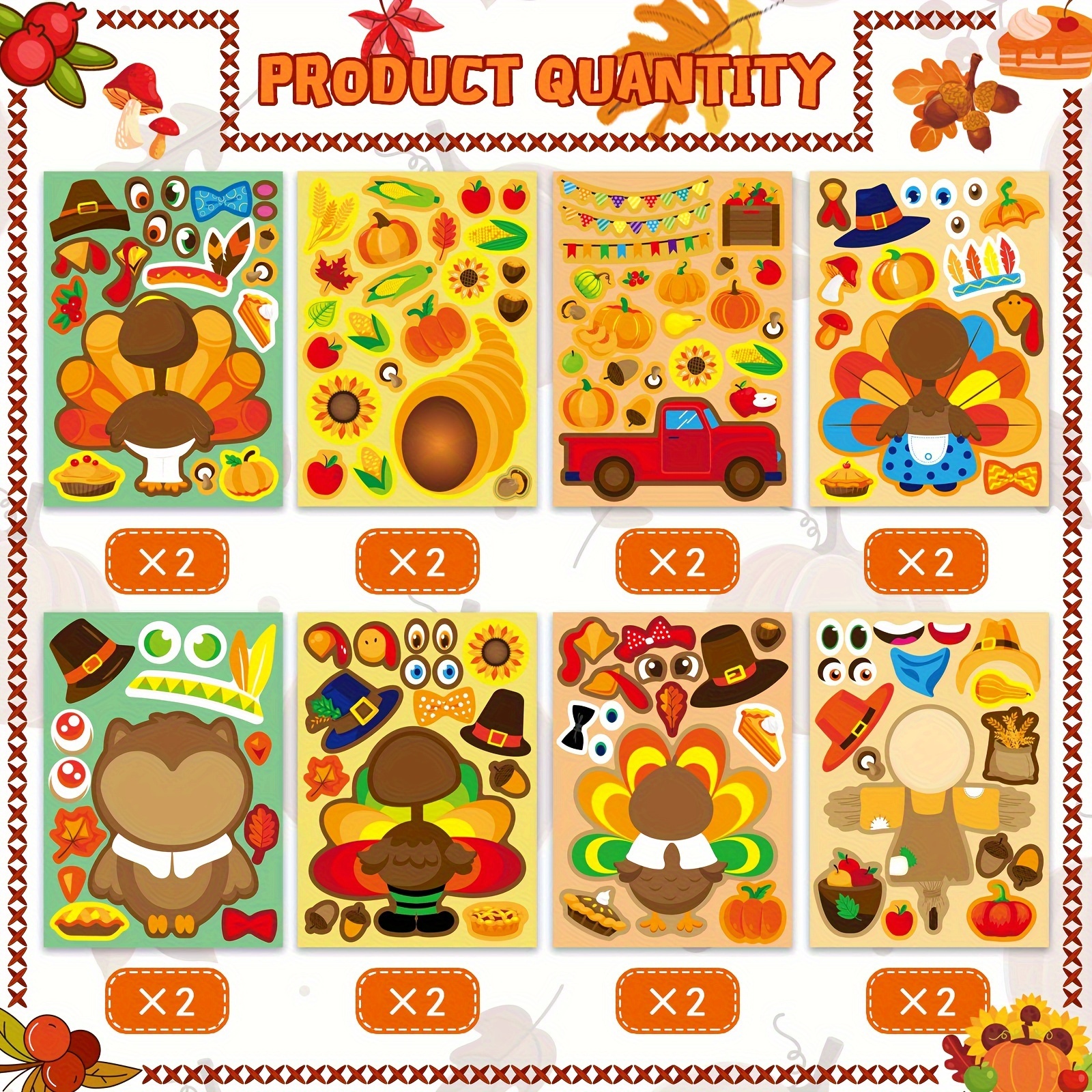 8/16Sheets Thanksgiving Turkey – Art And Craft Autumn recenzja i cena