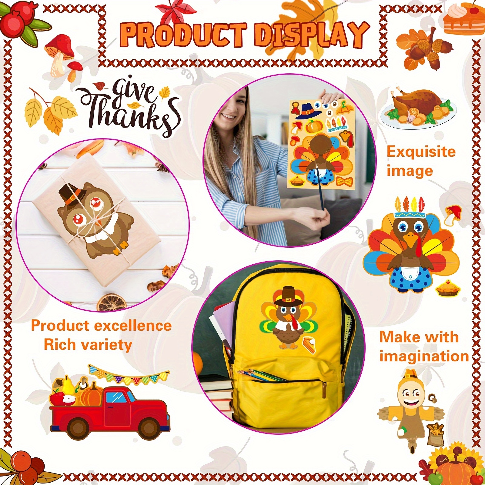 8/16Sheets Thanksgiving Turkey – Art And Craft Autumn recenzja i cena