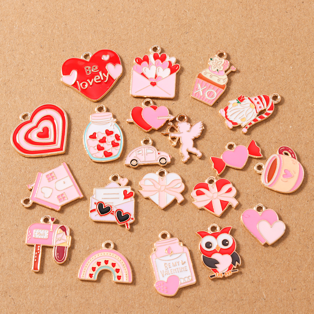 10pcs Cute Enamel Love Heart P – Art Craft Handmade recenzja i cena