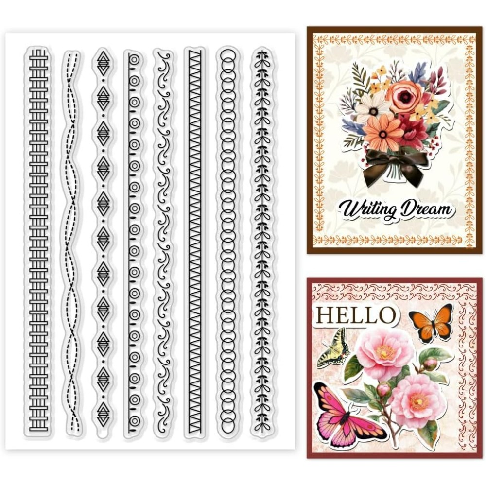 1 Sheet Lace Lines Clear Stamp – Rubber Stamp Blank recenzja i cena