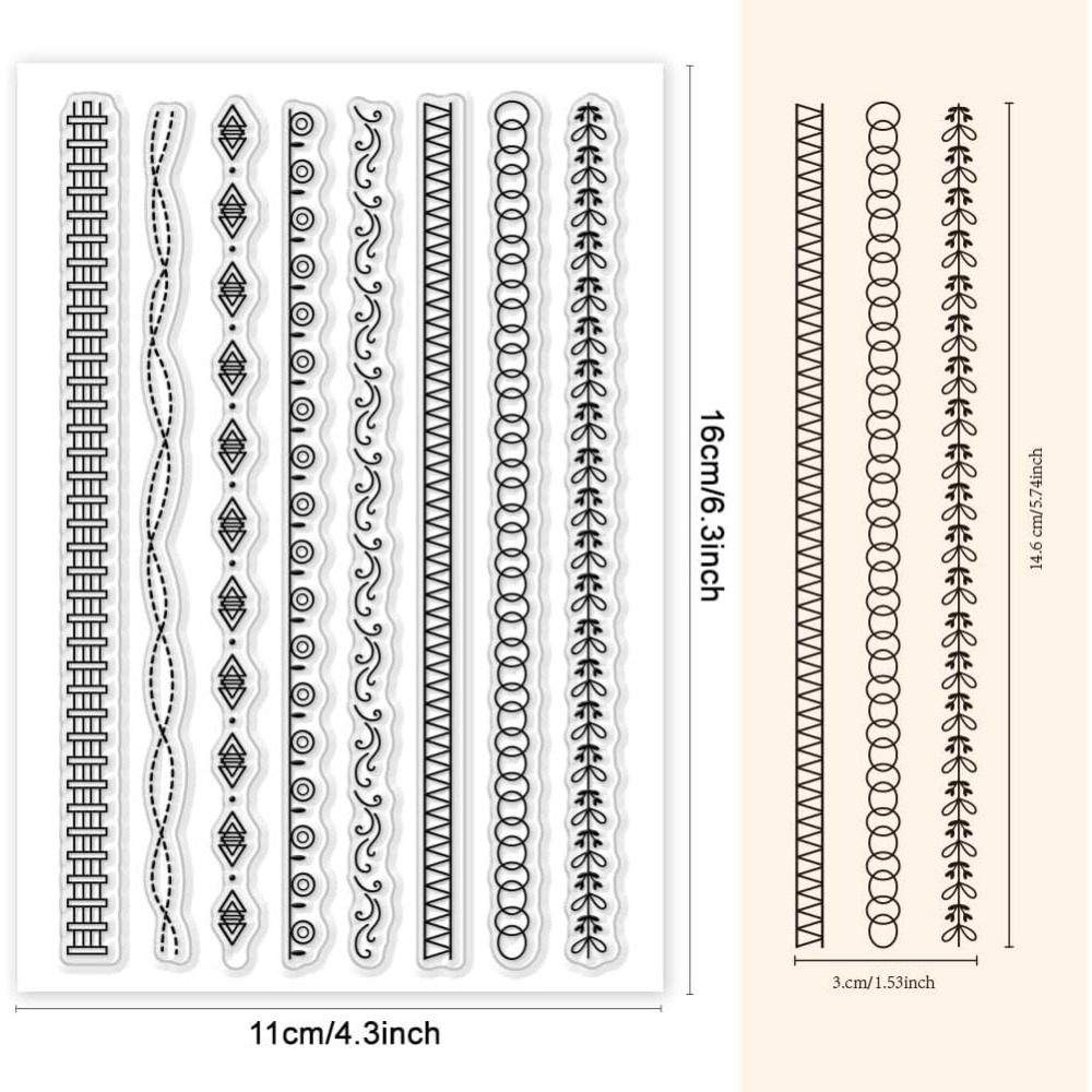 1 Sheet Lace Lines Clear Stamp – Rubber Stamp Blank recenzja i cena
