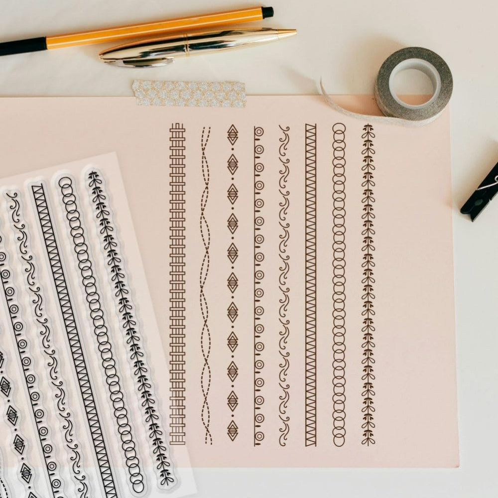 1 Sheet Lace Lines Clear Stamp – Rubber Stamp Blank recenzja i cena