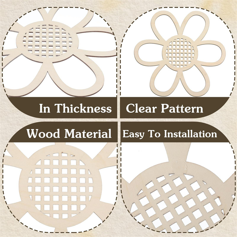 5pcs Wooden Flower Wall Decor  – Art And Craft For Nursery recenzja i cena