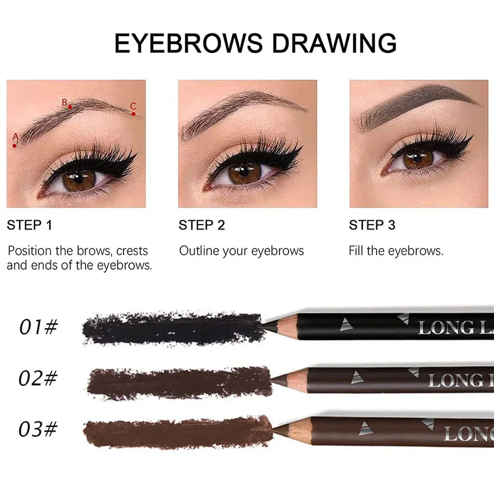6/12Pcs Eye Brow Pencil Waterp – Colored Pencil Professional recenzja i cena