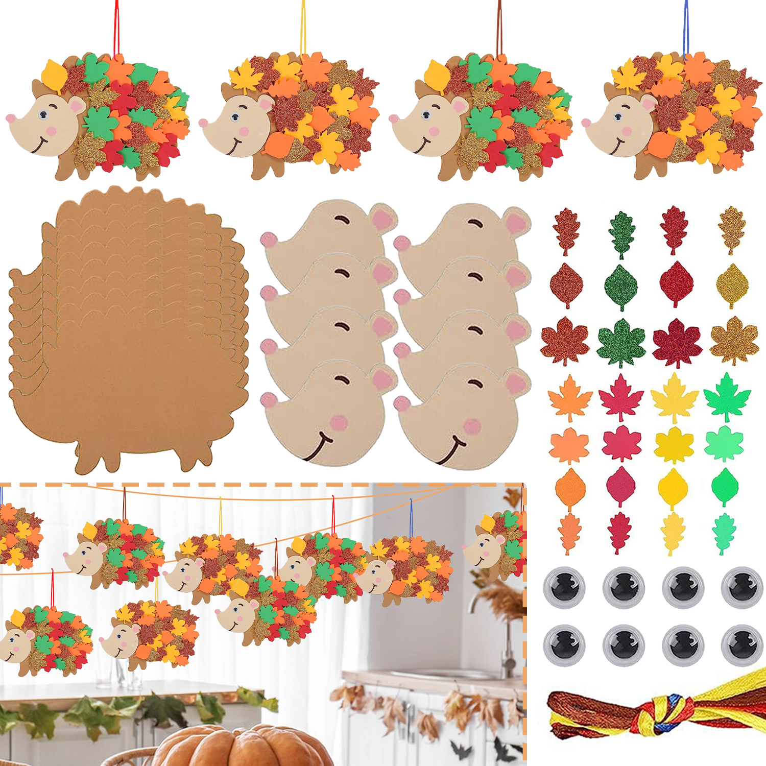 8pcs Hedgehog Foam Stickers He – Art And Craft Autumn recenzja i cena