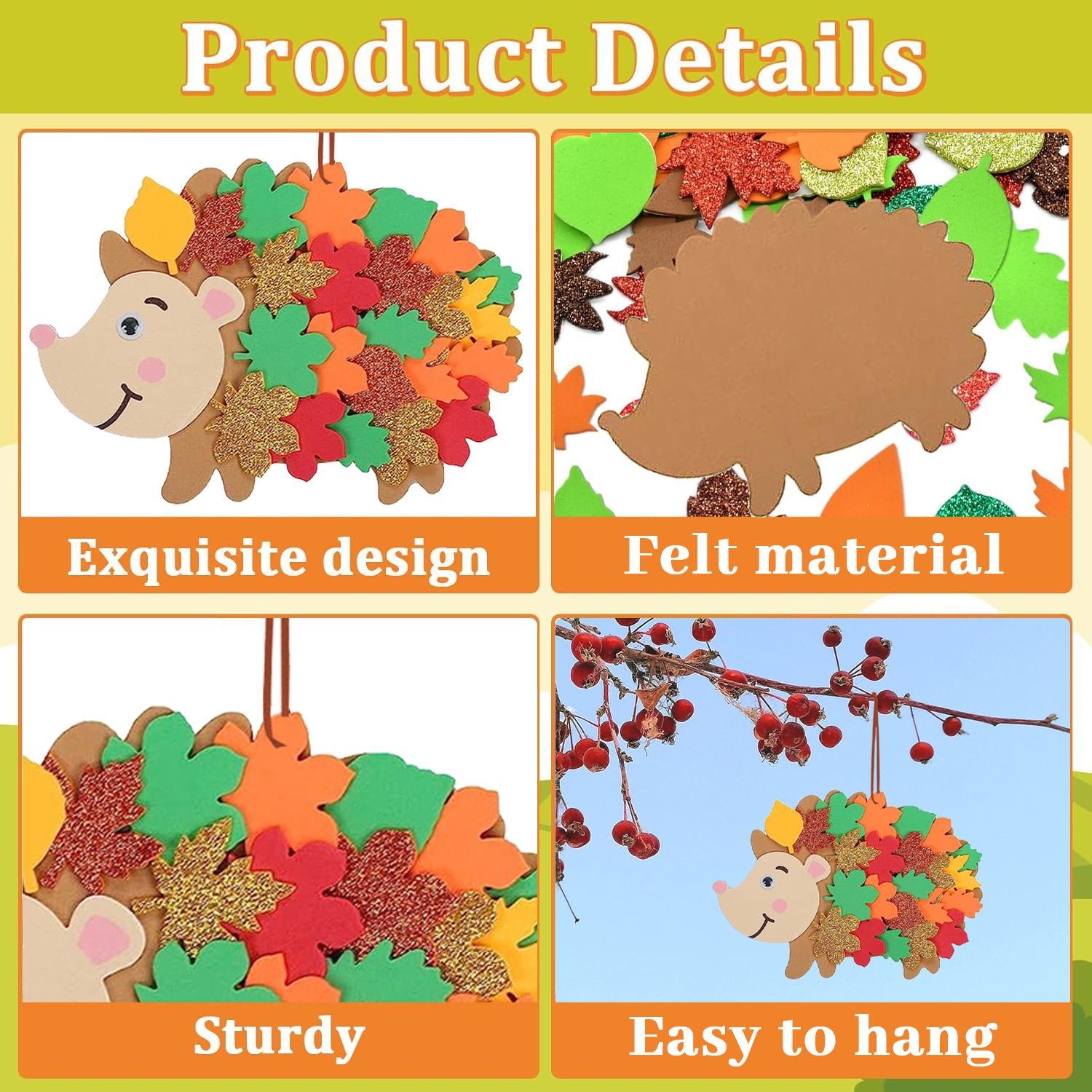 8pcs Hedgehog Foam Stickers He – Art And Craft Autumn recenzja i cena