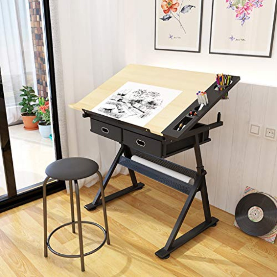 Drafting Table with Storage He – Art & Craft Tape recenzja i cena