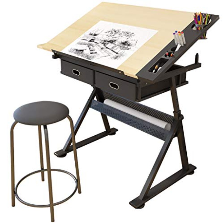 Drafting Table with Storage He – Art & Craft Tape recenzja i cena