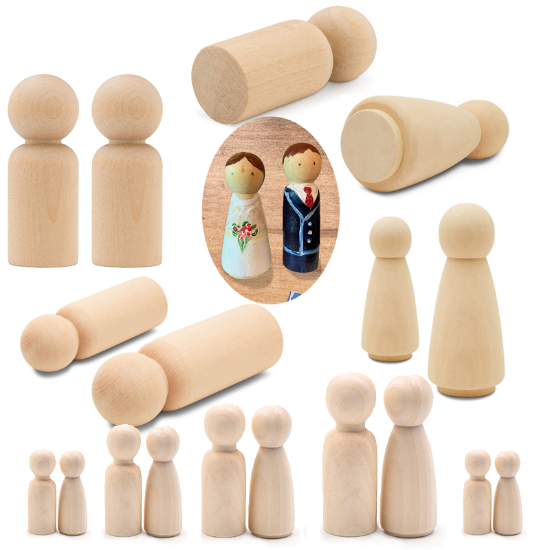 5Pcs Unfinished Wood Peg Dolls – Art And Craft For Nursery recenzja i cena