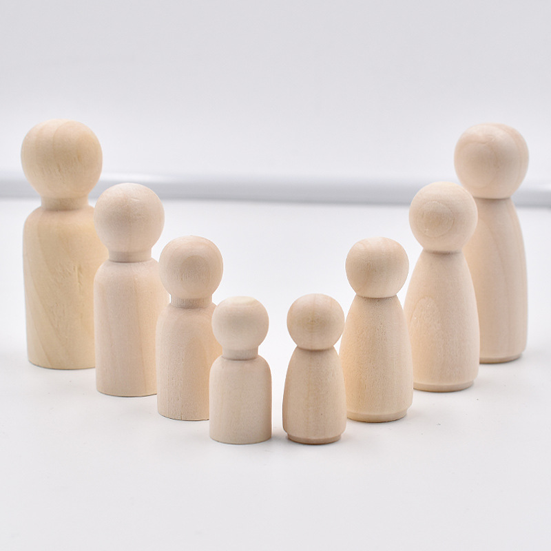 5Pcs Unfinished Wood Peg Dolls – Art And Craft For Nursery recenzja i cena