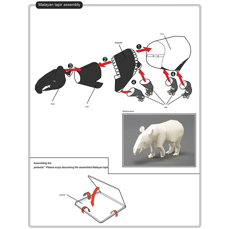 Malayan Tapir Origami Art Mini – Art Craft With Cardboard recenzja i cena