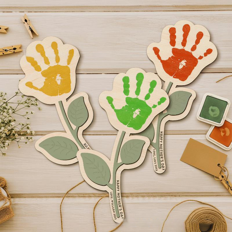 Blank Handprint Wood Flower Pl – Art And Craft For Nursery recenzja i cena
