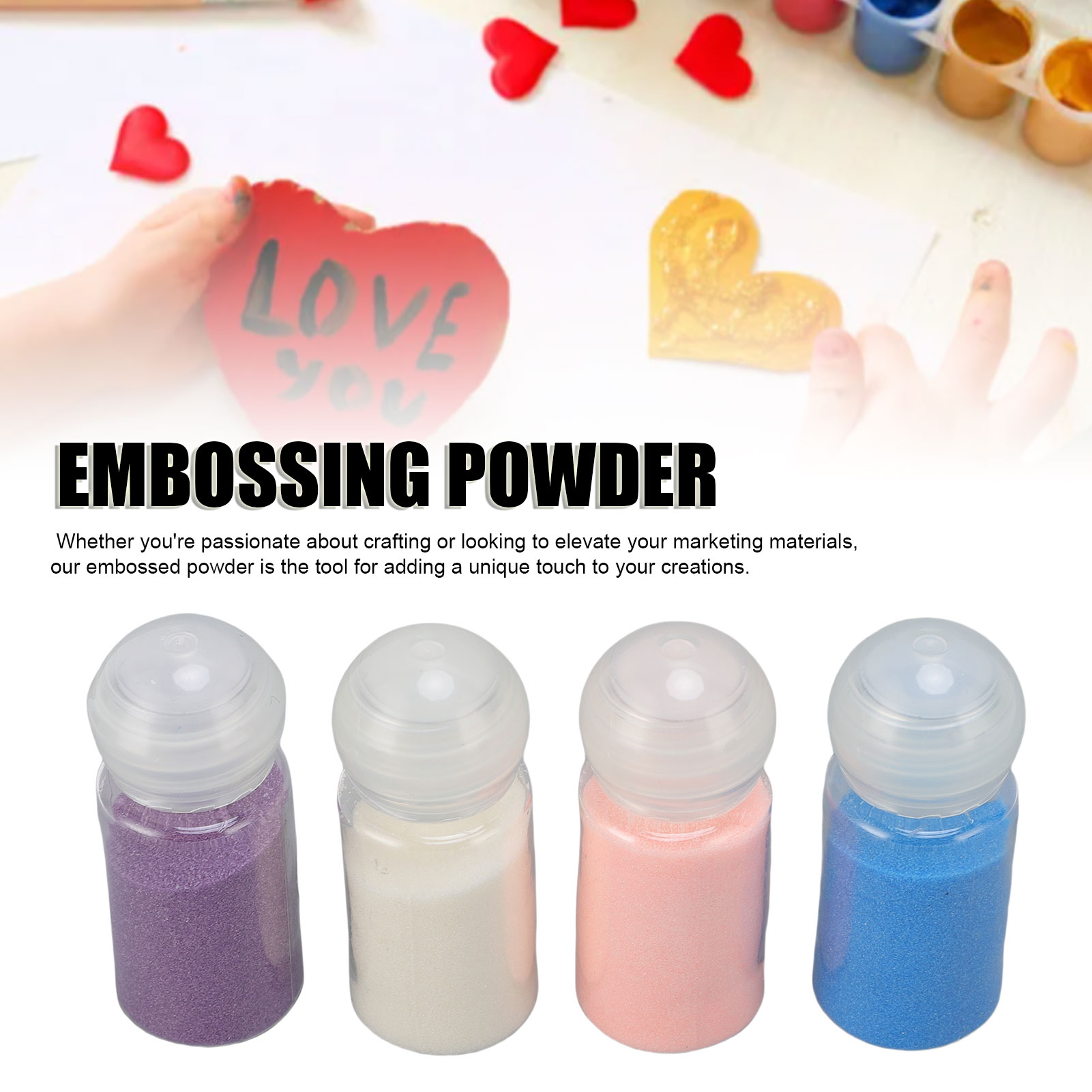 4Pcs 10ml Embossing Powder Set – Rubber Stamp Blank recenzja i cena