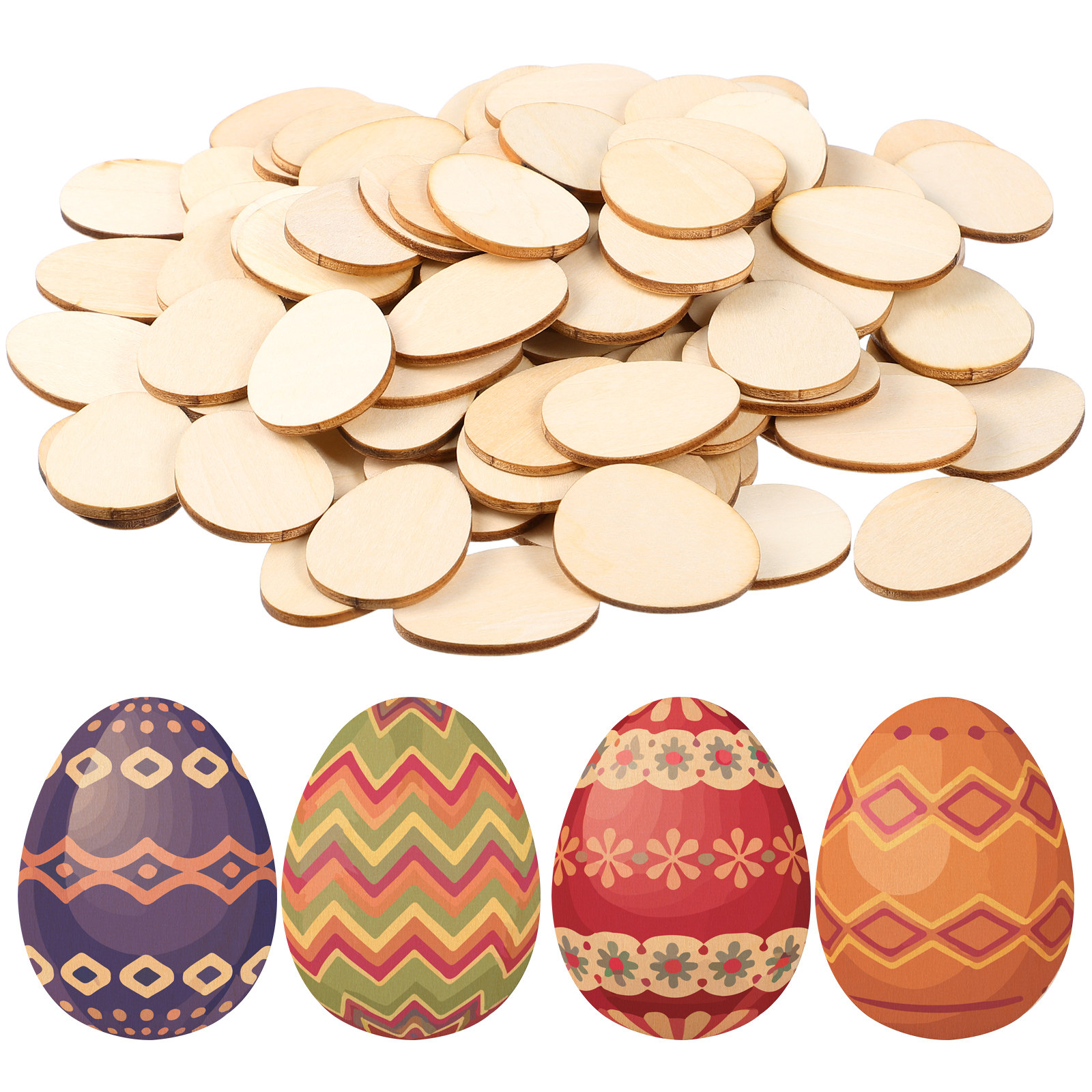 100Pcs 40Mm Egg Shape Wood DIY – Art And Craft For Nursery recenzja i cena