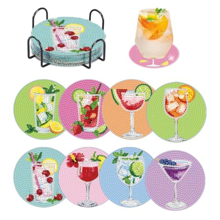 8 PCS Diamond Art Coasters Kit – Art Craft Cup recenzja i cena