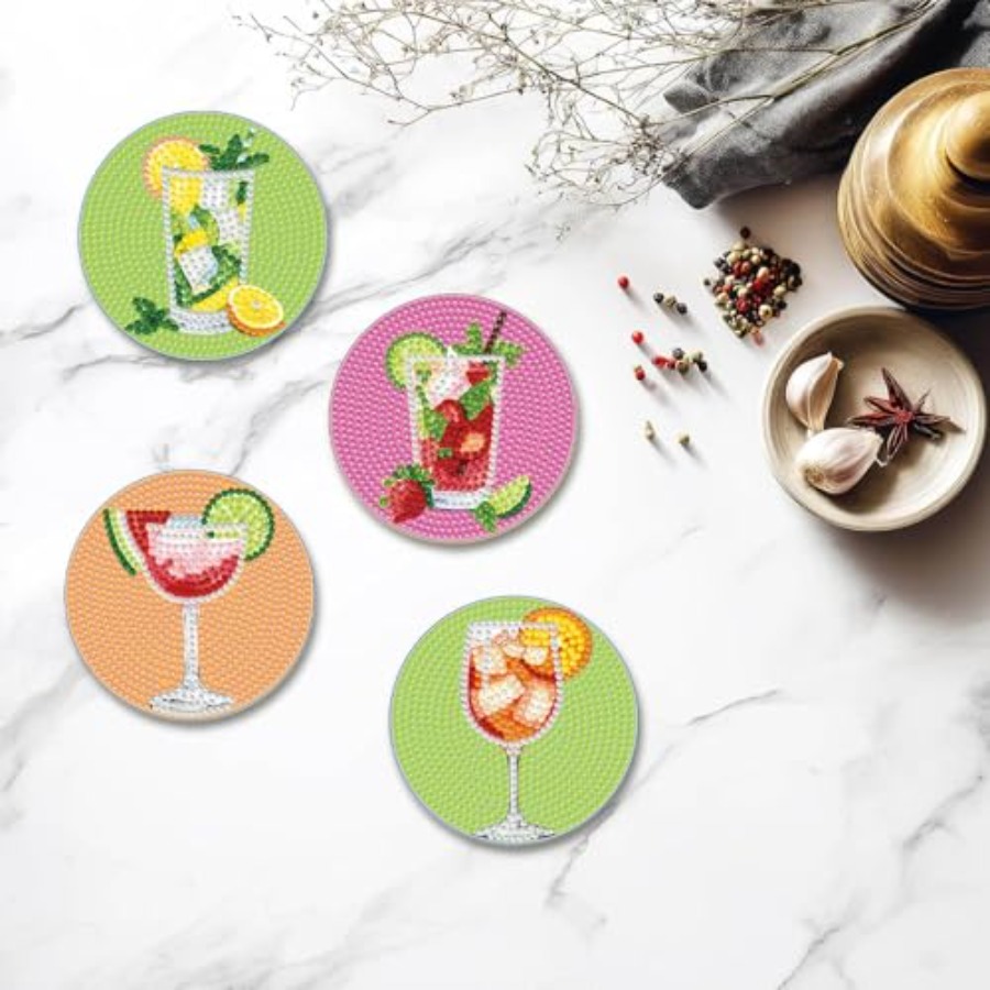 8 PCS Diamond Art Coasters Kit – Art Craft Cup recenzja i cena