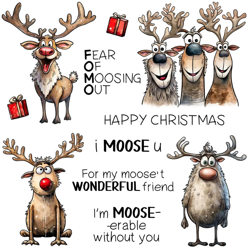 Cute Christmas Reindeer Cuttin – Rubber Stamp Blank recenzja i cena