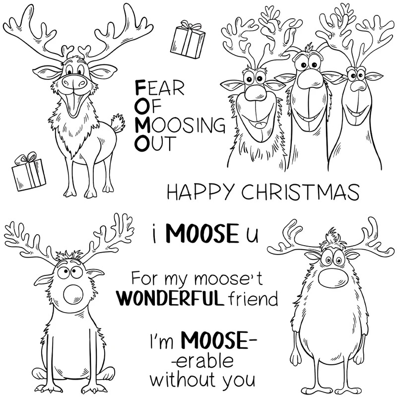 Cute Christmas Reindeer Cuttin – Rubber Stamp Blank recenzja i cena