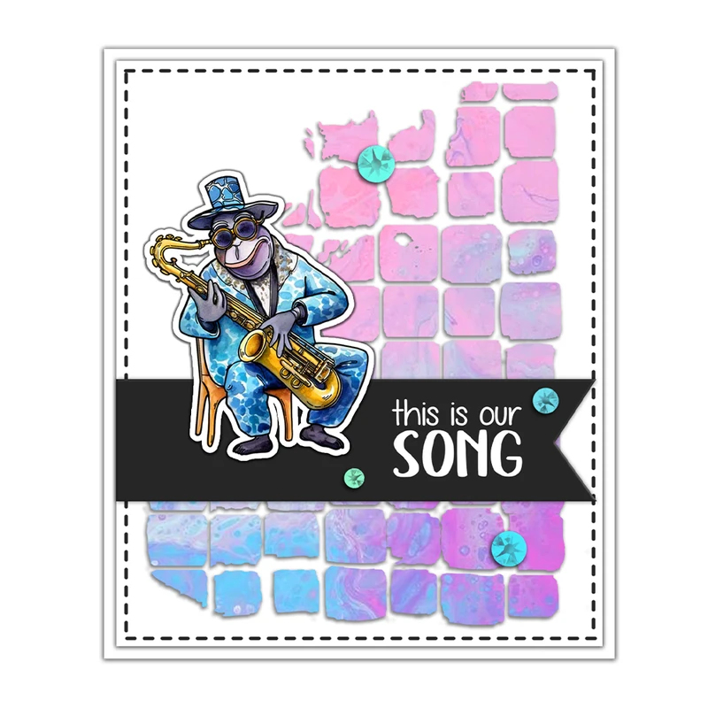 Cute Cartoon Musician Animals  – Rubber Stamp Blank recenzja i cena