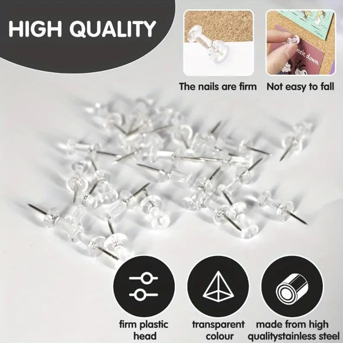 100/200/500/1000pcs Push Pins  – Box Art And Craft recenzja i cena