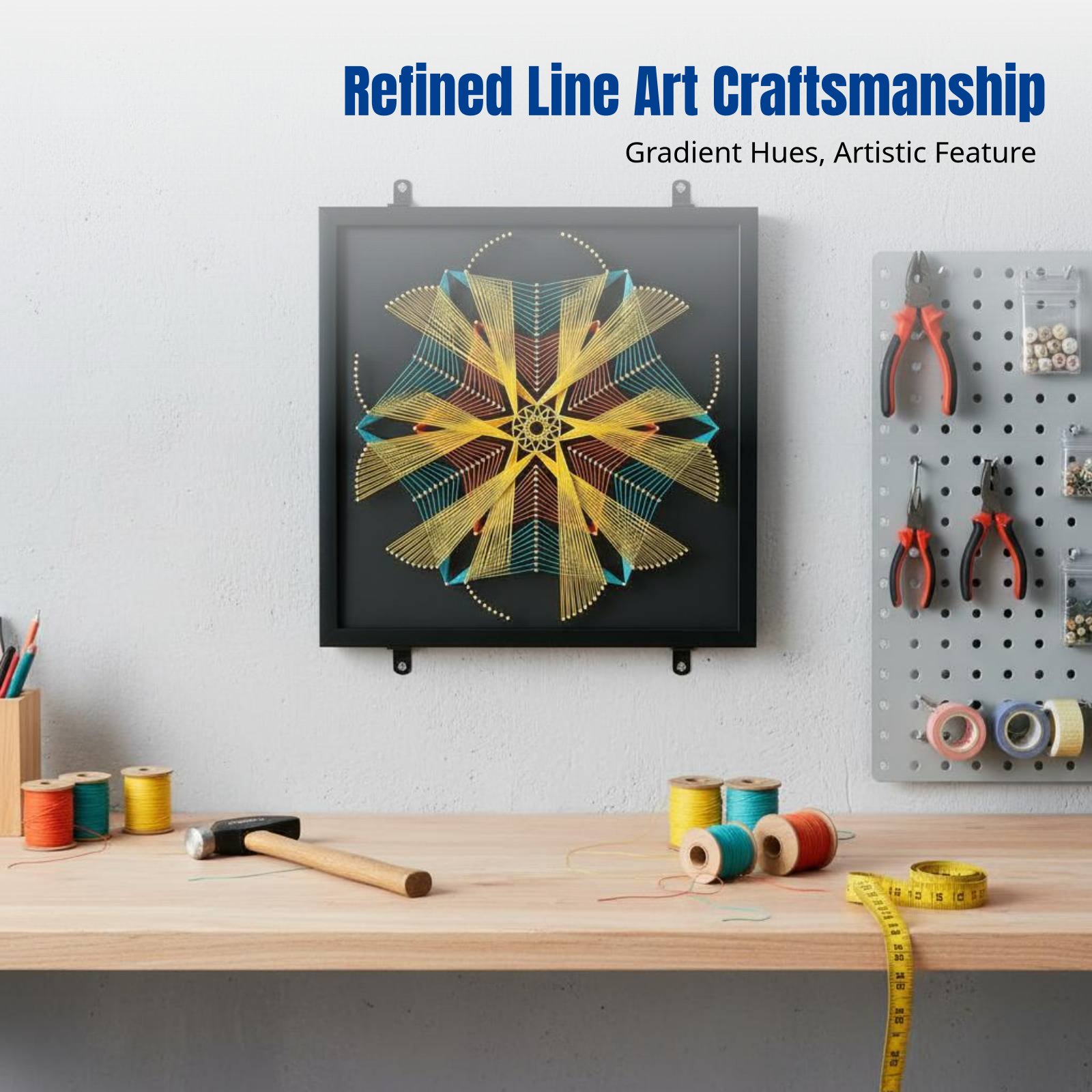 Geometric Pattern Nail String  – Art Craft Handmade recenzja i cena